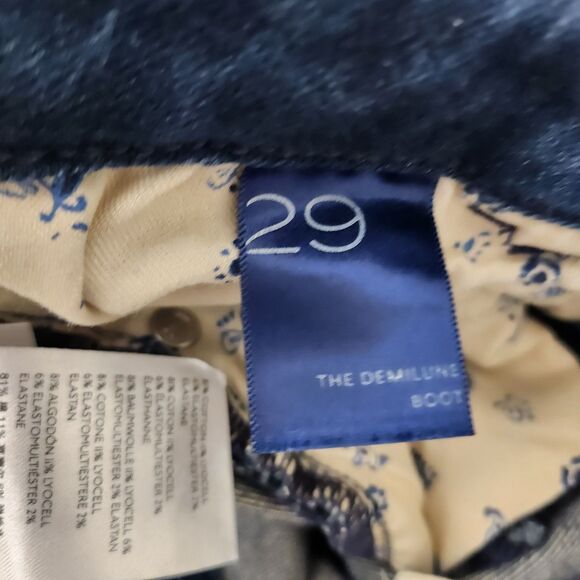 Pilcro Anthropologie Jeans 29 Blue The Demilune Bootcut Dark Wash Mid-Rise - Picture 4 of 9